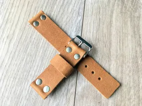 22 mm Brown Leather Band for any Smartwatch or vintage watch