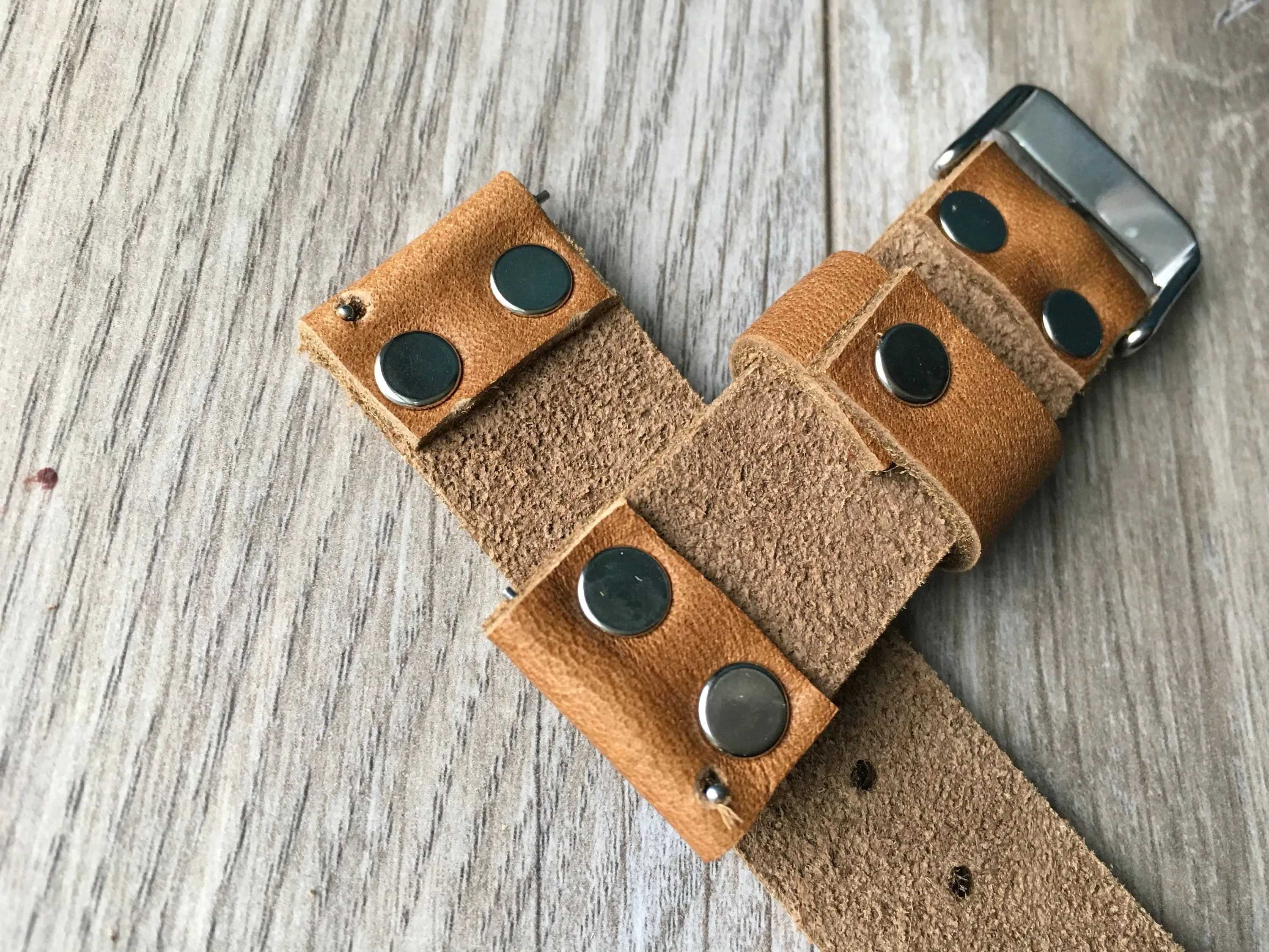 22 mm Brown Leather Band for any Smartwatch or vintage watch