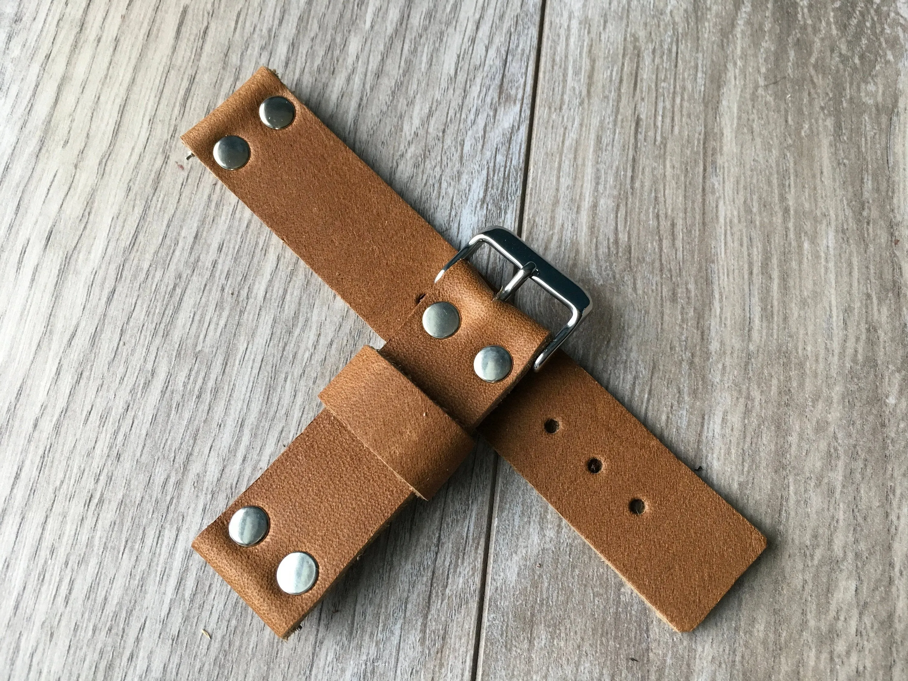 22 mm Brown Leather Band for any Smartwatch or vintage watch