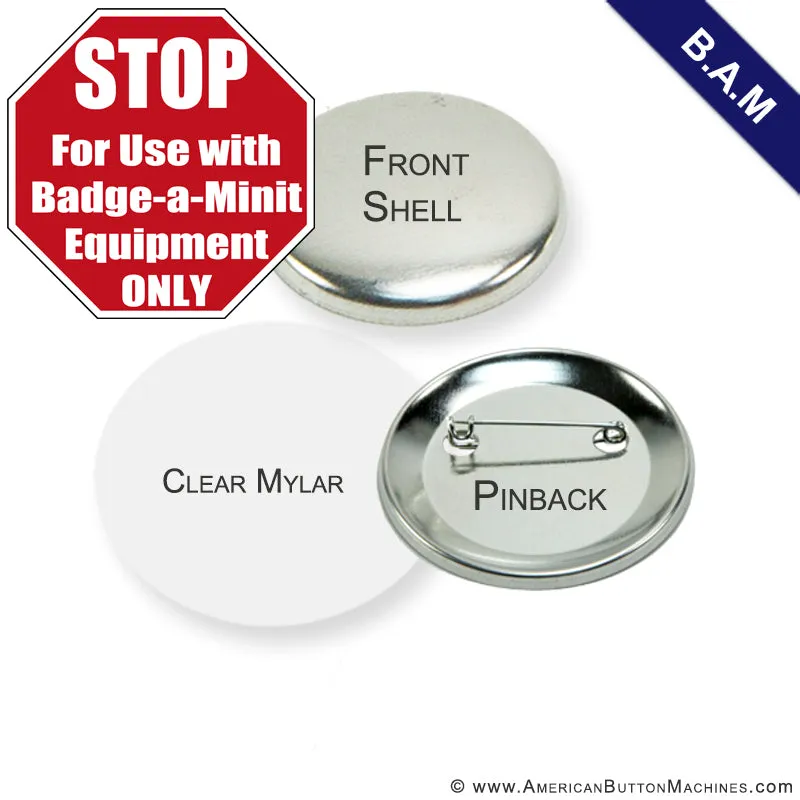 2.25" B.A.M. Pinback Button Set