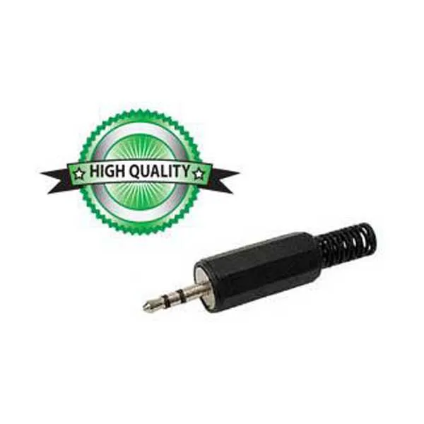 2.5mm Stereo Plug w/ Strain Relief - Black