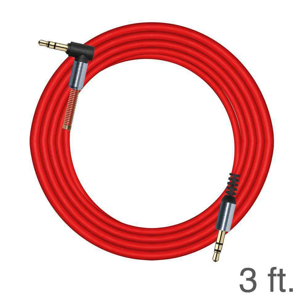 3.5mm Right Angle Stereo Auxiliary Cable 3 ft.