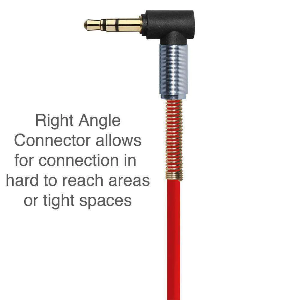 3.5mm Right Angle Stereo Auxiliary Cable 3 ft.