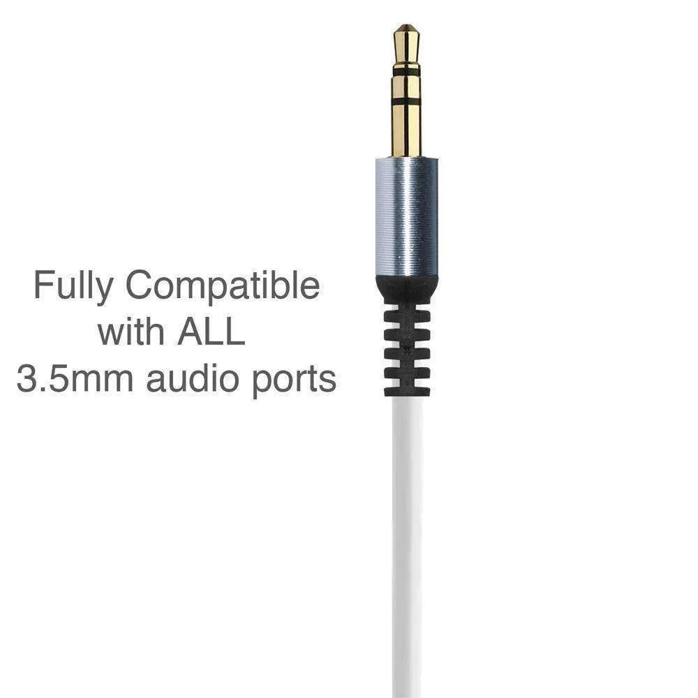 3.5mm Right Angle Stereo Auxiliary Cable 3 ft.