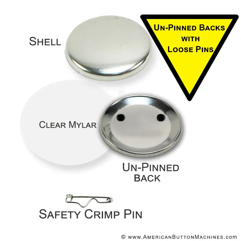 3.5" Un-Pinned Button Set with Loose Pins