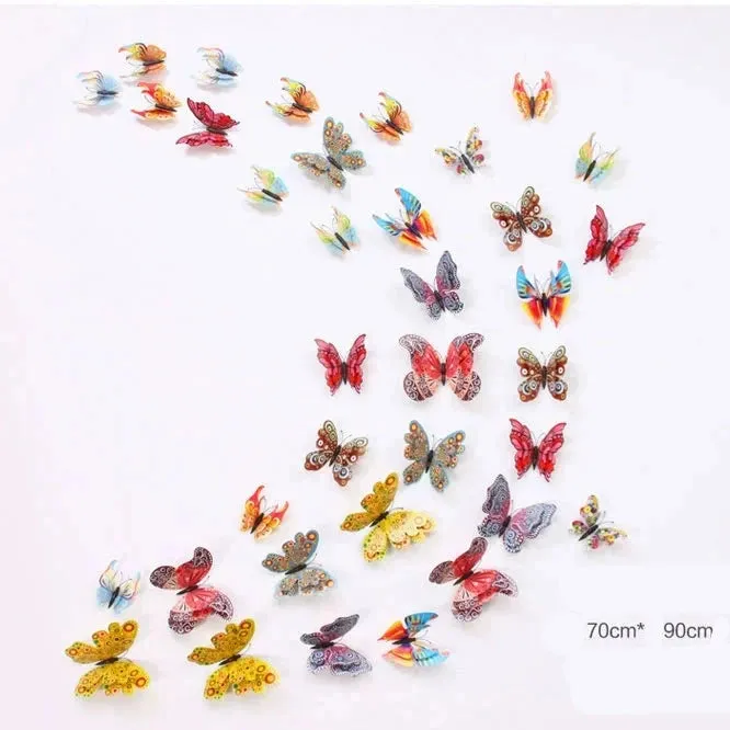 3D Simulation Butterfly Wall Stickers  Decorative Curtain Pendant