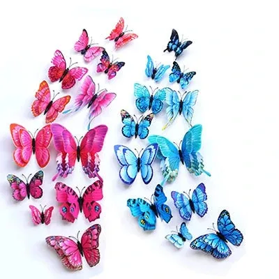 3D Simulation Butterfly Wall Stickers  Decorative Curtain Pendant