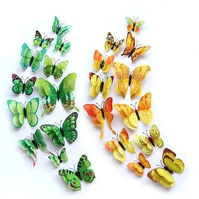 3D Simulation Butterfly Wall Stickers  Decorative Curtain Pendant