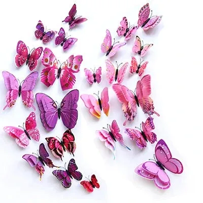 3D Simulation Butterfly Wall Stickers  Decorative Curtain Pendant