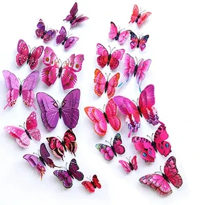 3D Simulation Butterfly Wall Stickers  Decorative Curtain Pendant