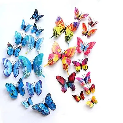 3D Simulation Butterfly Wall Stickers  Decorative Curtain Pendant