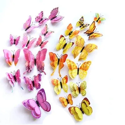 3D Simulation Butterfly Wall Stickers  Decorative Curtain Pendant