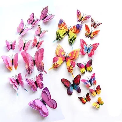 3D Simulation Butterfly Wall Stickers  Decorative Curtain Pendant