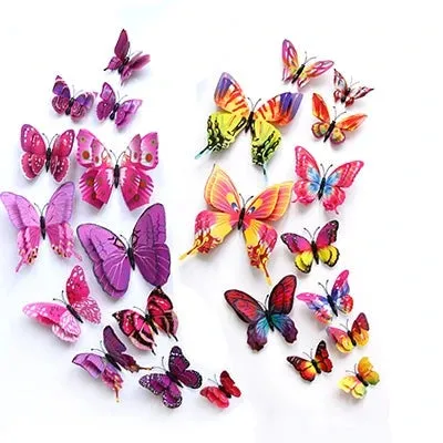 3D Simulation Butterfly Wall Stickers  Decorative Curtain Pendant