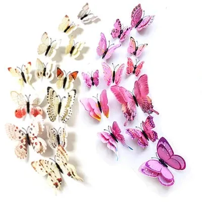 3D Simulation Butterfly Wall Stickers  Decorative Curtain Pendant