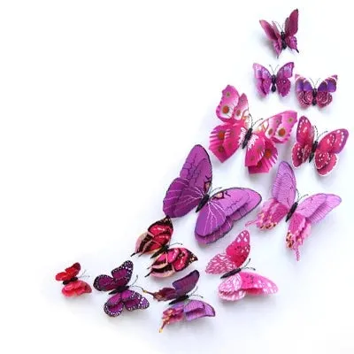 3D Simulation Butterfly Wall Stickers  Decorative Curtain Pendant