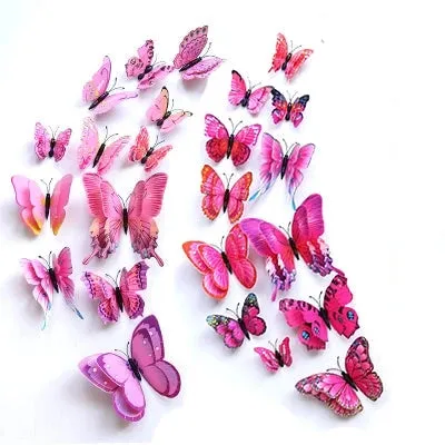 3D Simulation Butterfly Wall Stickers  Decorative Curtain Pendant