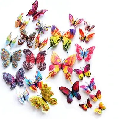 3D Simulation Butterfly Wall Stickers  Decorative Curtain Pendant