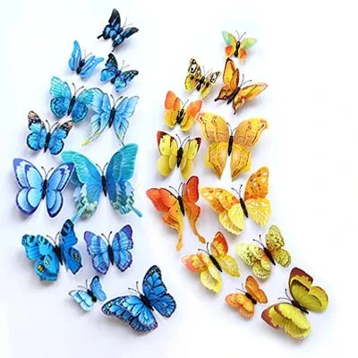 3D Simulation Butterfly Wall Stickers  Decorative Curtain Pendant