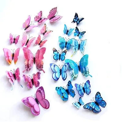 3D Simulation Butterfly Wall Stickers  Decorative Curtain Pendant