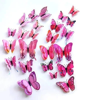 3D Simulation Butterfly Wall Stickers  Decorative Curtain Pendant