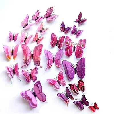 3D Simulation Butterfly Wall Stickers  Decorative Curtain Pendant