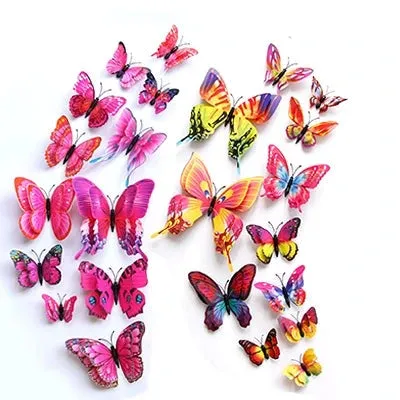 3D Simulation Butterfly Wall Stickers  Decorative Curtain Pendant