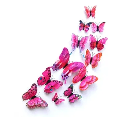 3D Simulation Butterfly Wall Stickers  Decorative Curtain Pendant