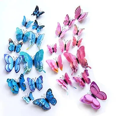 3D Simulation Butterfly Wall Stickers  Decorative Curtain Pendant