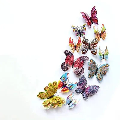 3D Simulation Butterfly Wall Stickers  Decorative Curtain Pendant