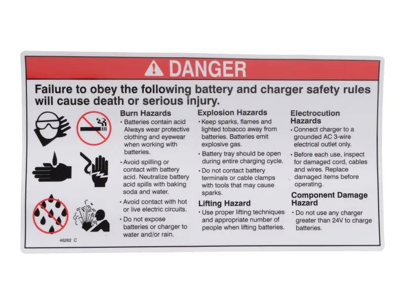 46262 Danger Battery Safety | Genie