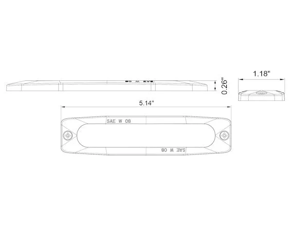 8892208 - ULTRA THIN 5 INCH AMBER/BLUE LED STROBE LIGHT