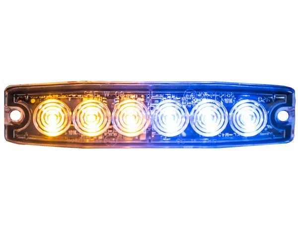 8892208 - ULTRA THIN 5 INCH AMBER/BLUE LED STROBE LIGHT