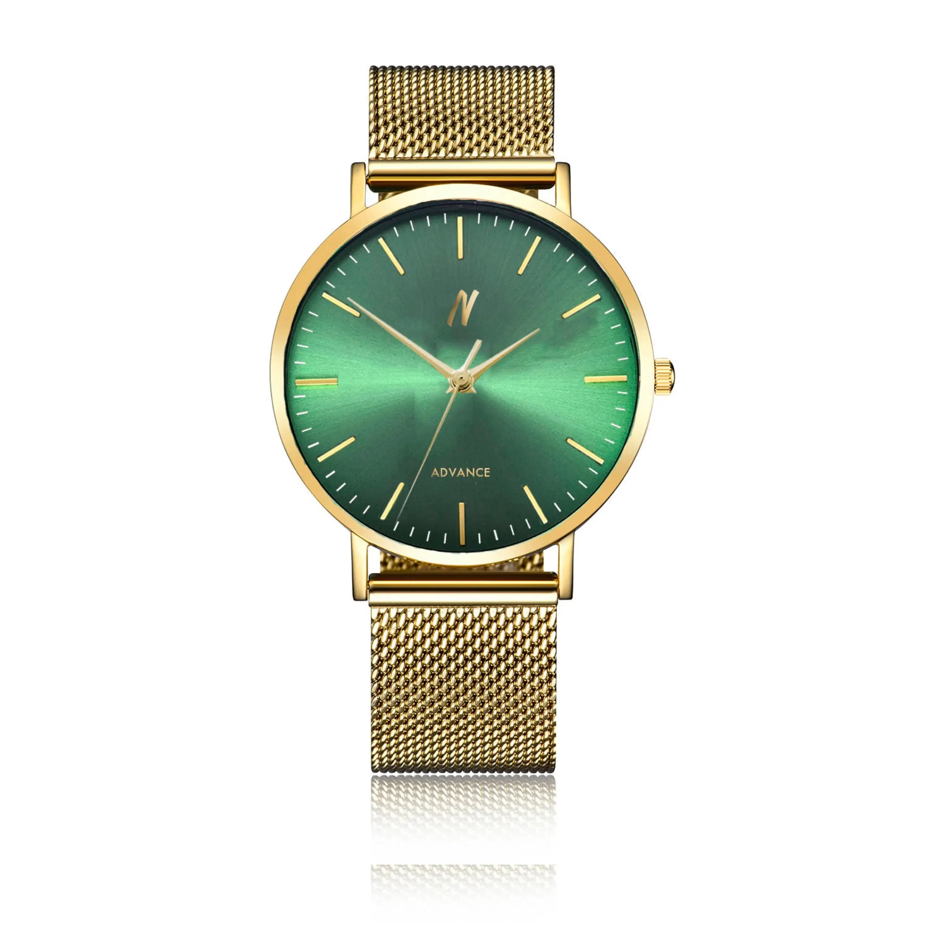 Advance Envy 40MM Unisex Watch In Yellow Gold/Green