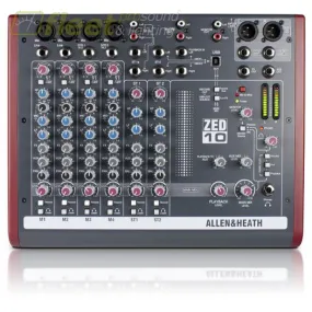 Allen & Heath ZED-10 Multipurpose Mixer for Live Sound and Recording