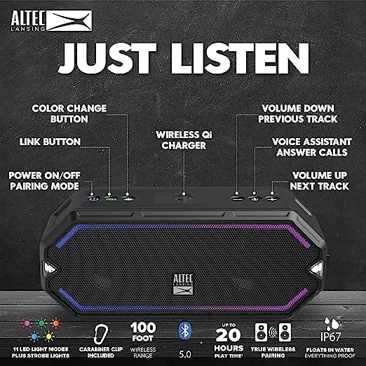 Altec Lansing HydraBlast Everything-Proof Wireless Speaker Black