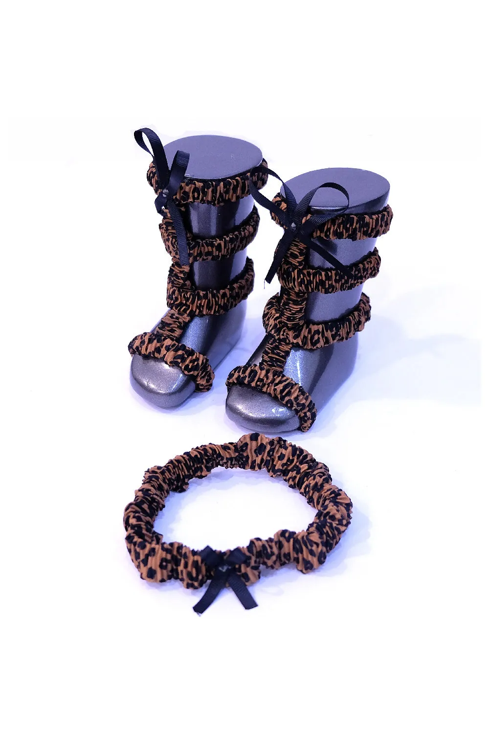 Animal Print Gladiator Slip-Ons With Hairband