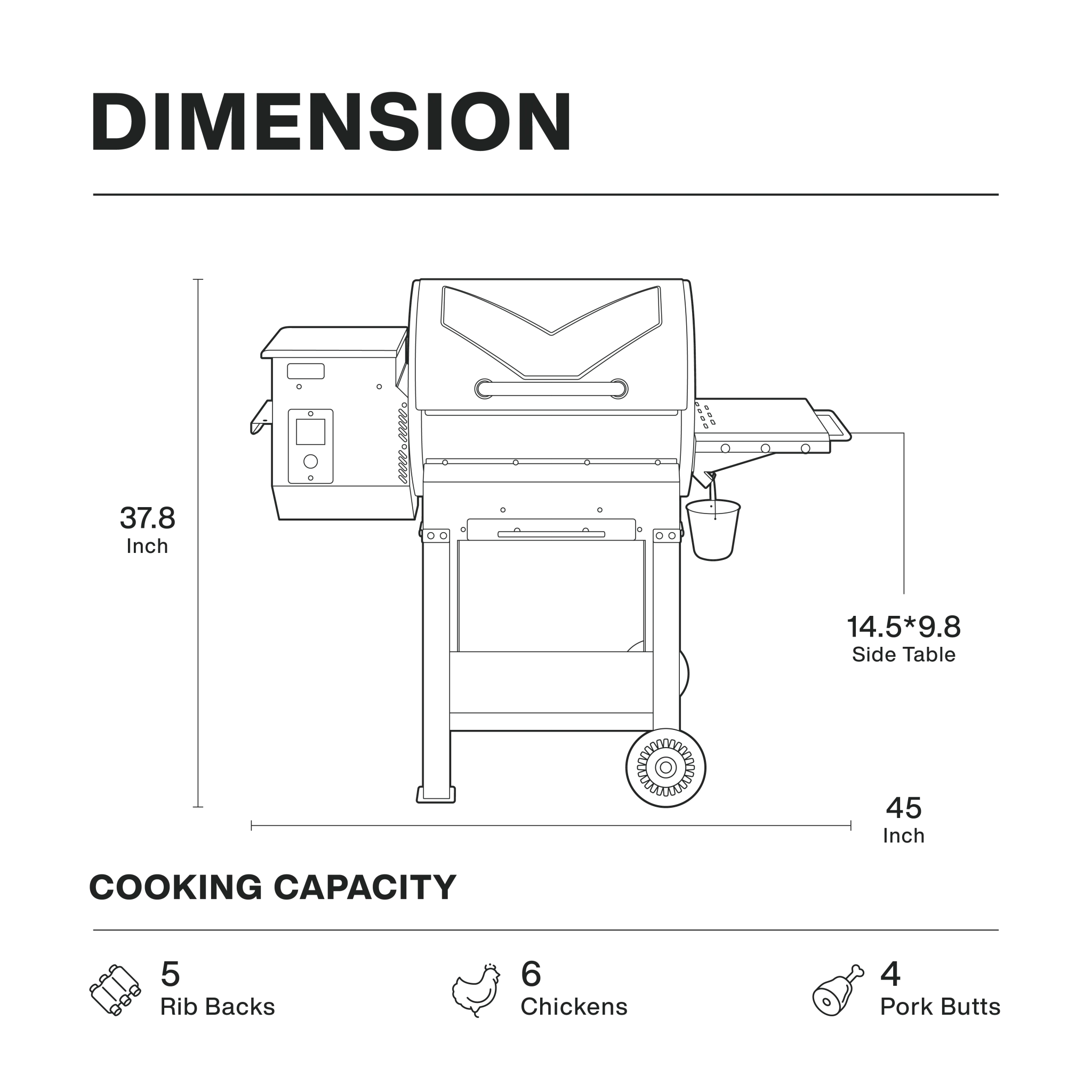 ASMOKE Skylights Wood Pellet Grill Smoker AS550P | ASCA™