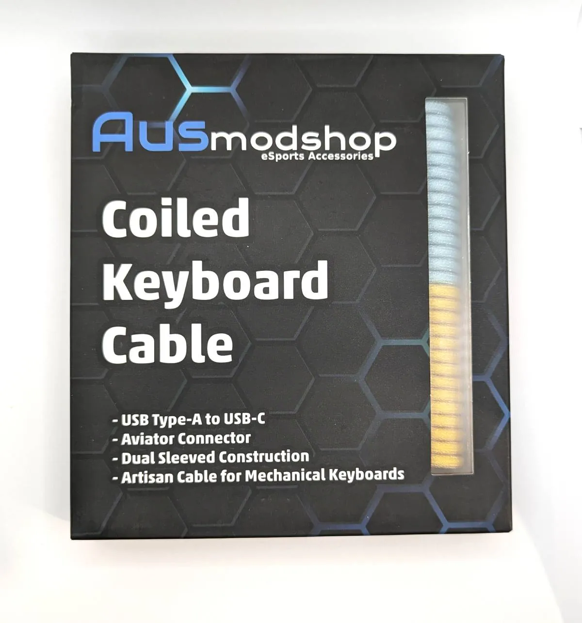 Ausmodshop Coiled Keyboard Cable - Misty