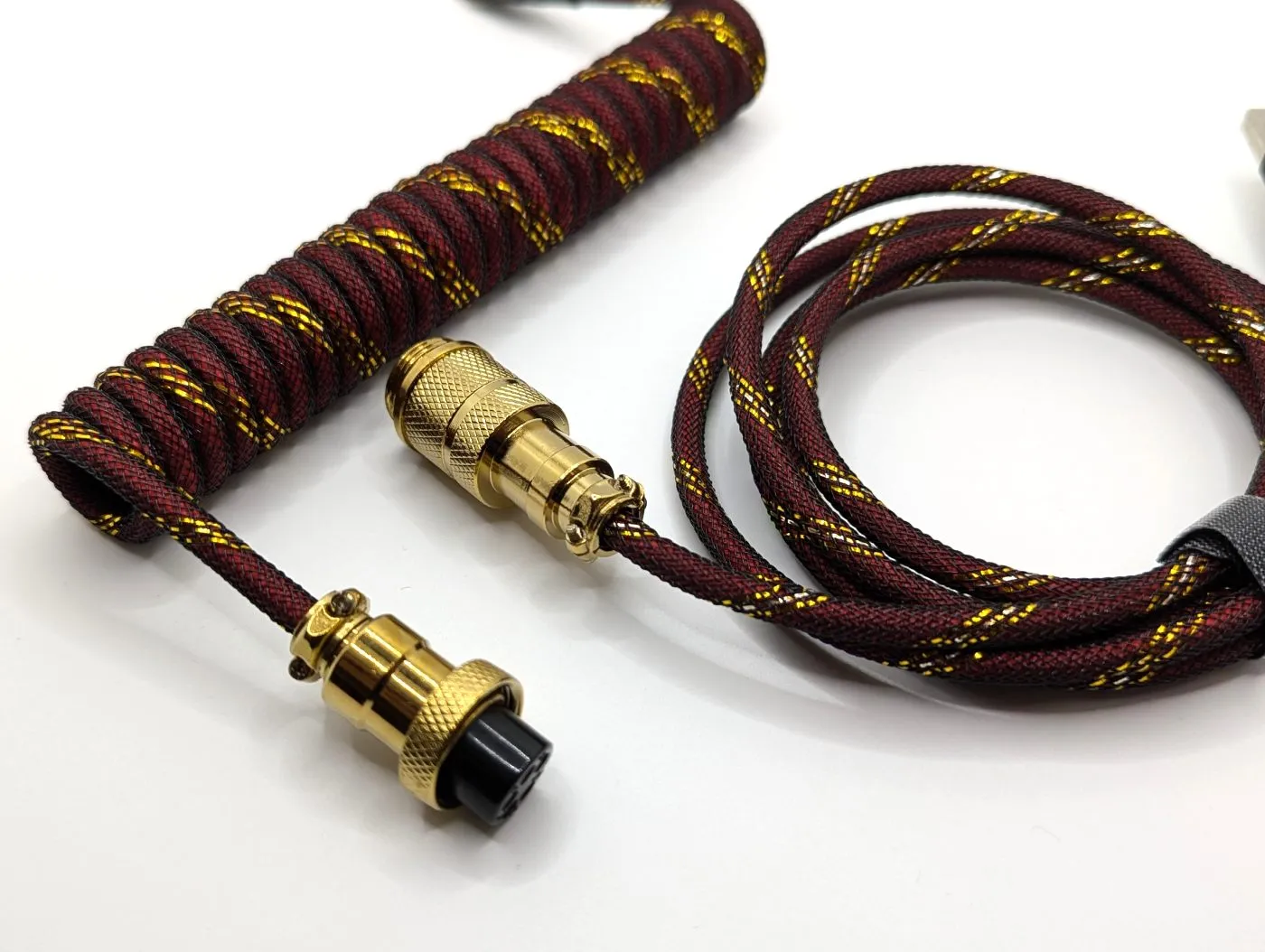 Ausmodshop Coiled Keyboard Cable - Red Samurai