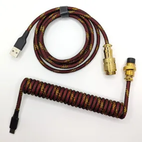 Ausmodshop Coiled Keyboard Cable - Red Samurai