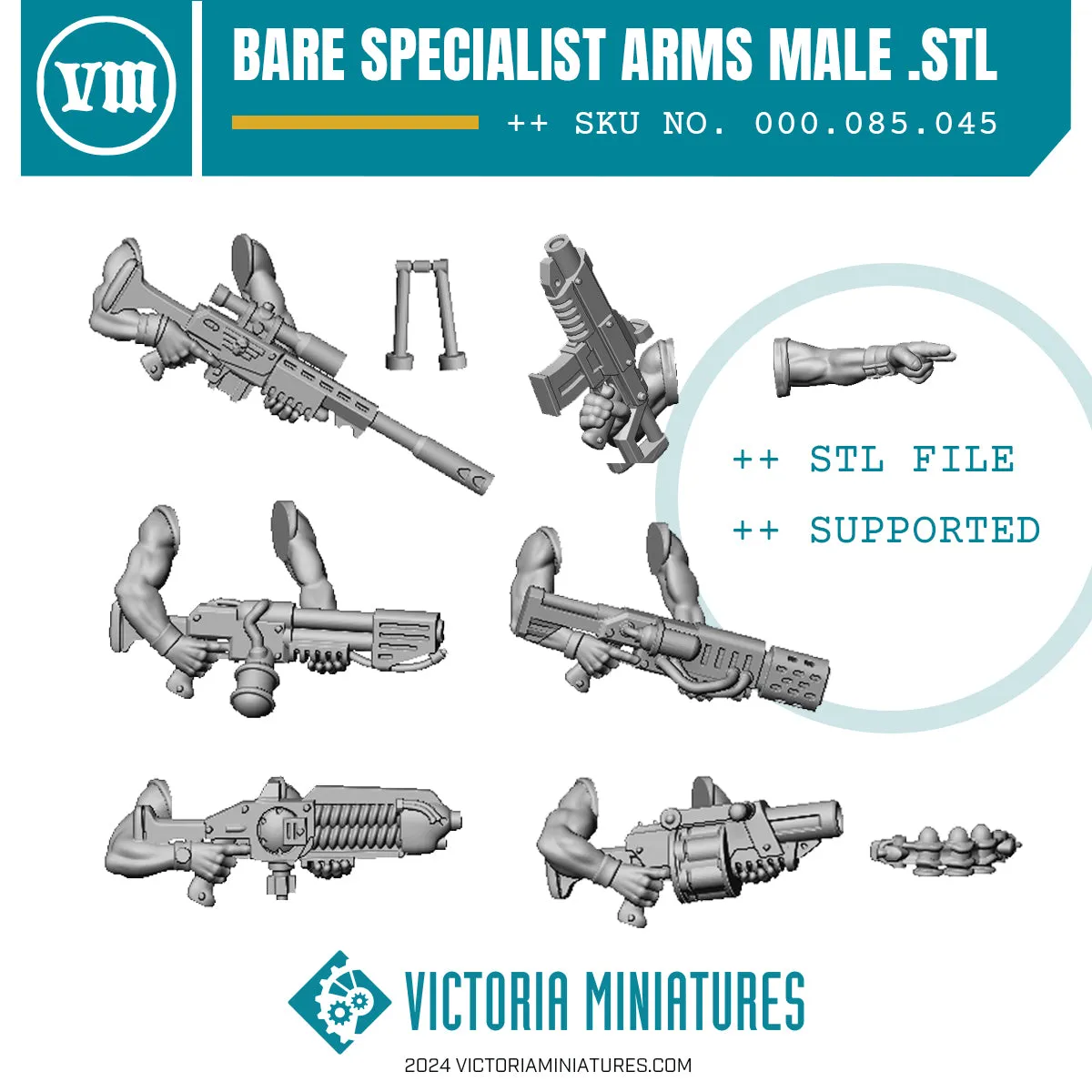 Bare Specialist Arms Male .STL Download