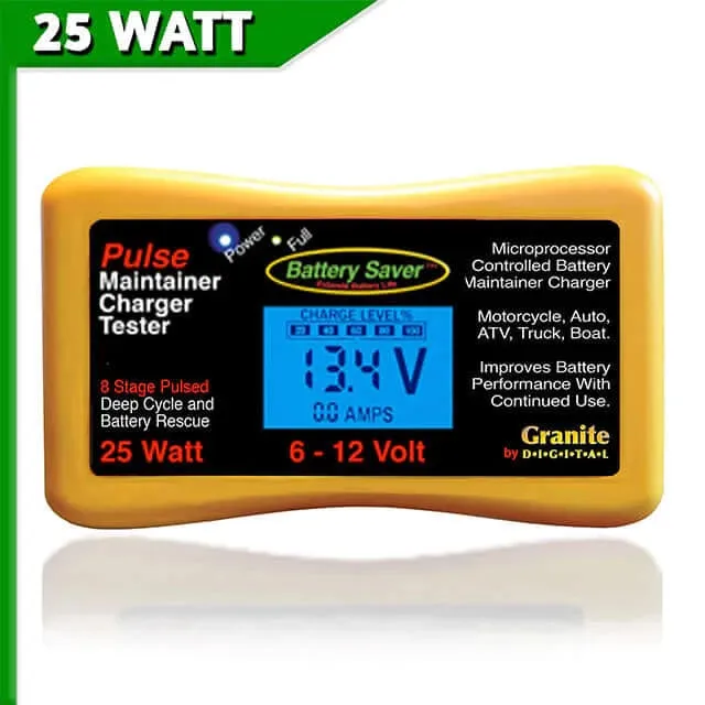 BATTERY MAINTAINER, CHARGER & PULSE CLEANER – 25 WATT (6 & 12 VOLT)