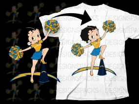 Betty Boop Cheerleading Chargers Png Digital Download