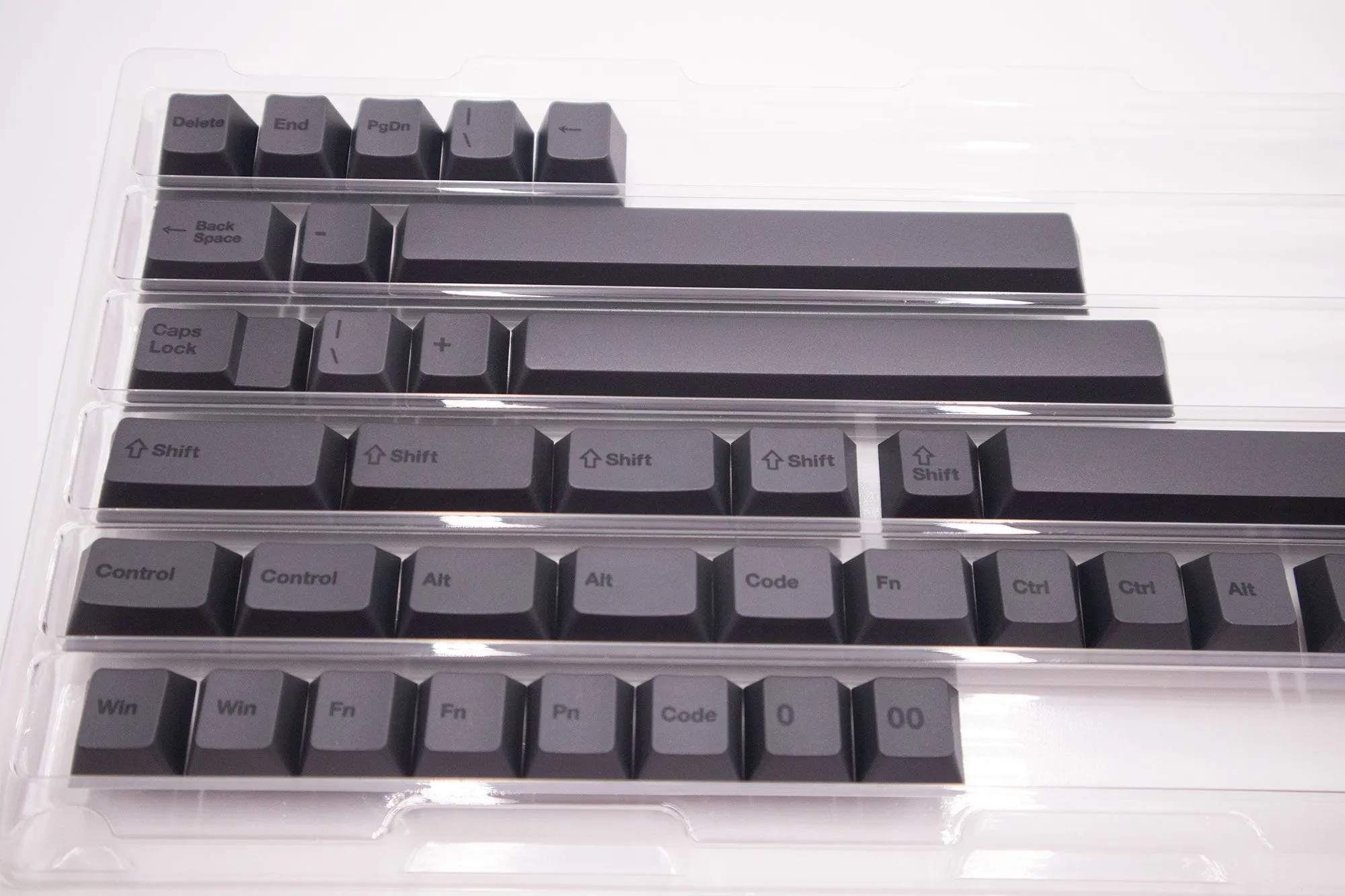 Black on Charcoal PBT Cherry Profile Keycaps, 146 Cap Set