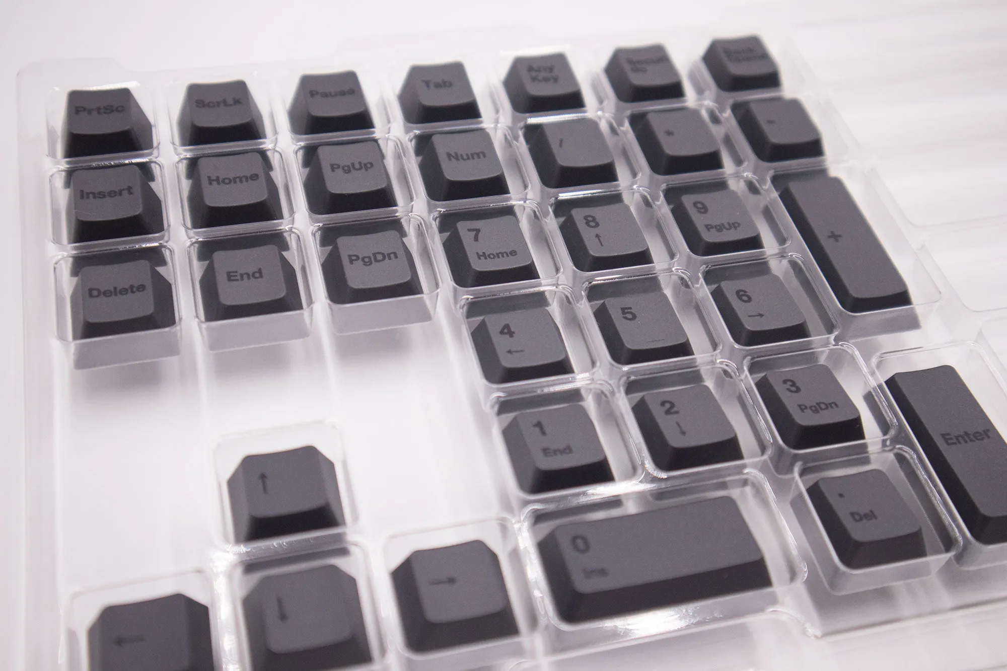 Black on Charcoal PBT Cherry Profile Keycaps, 146 Cap Set