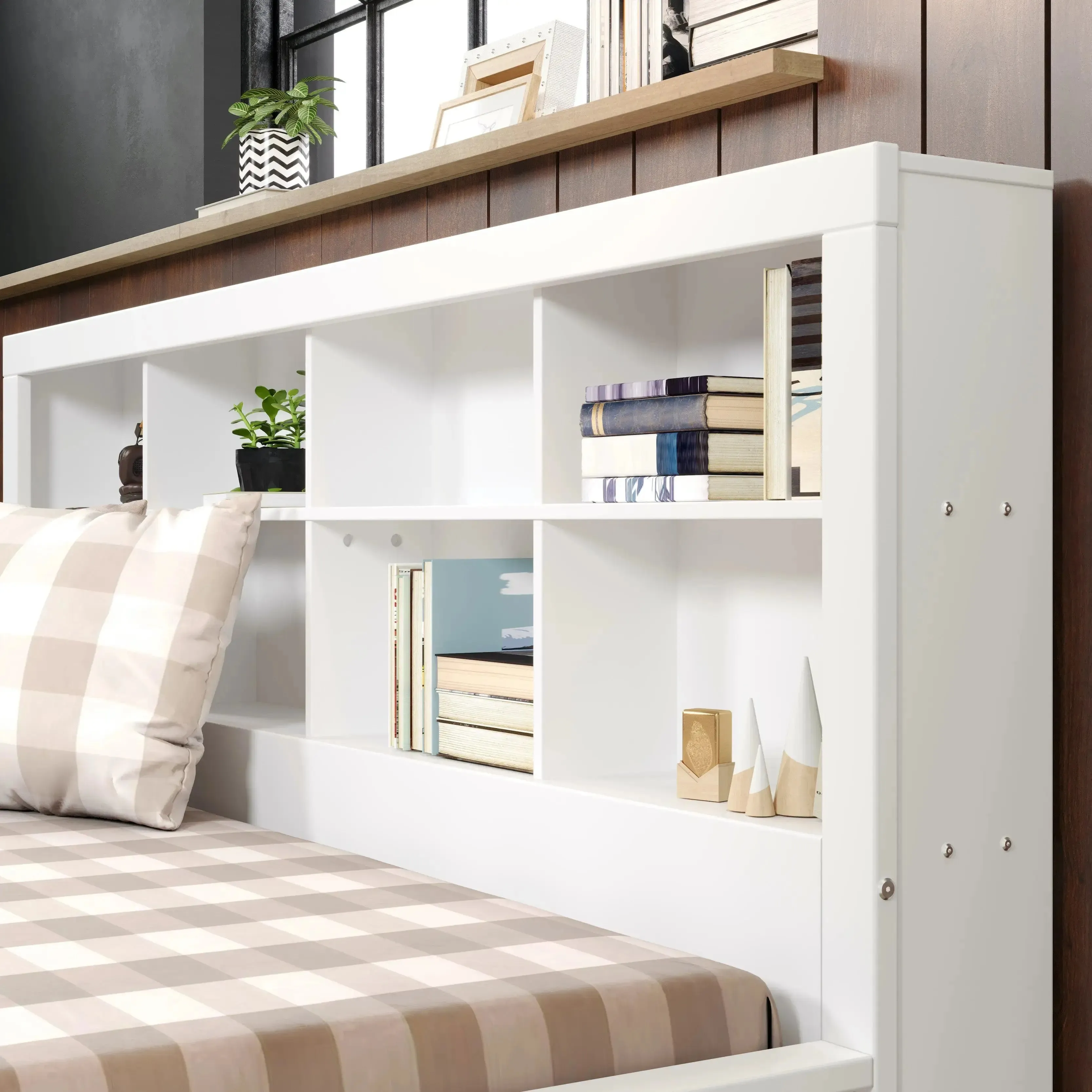 Bo Full Size Storage Bed with Bookcase Headboard