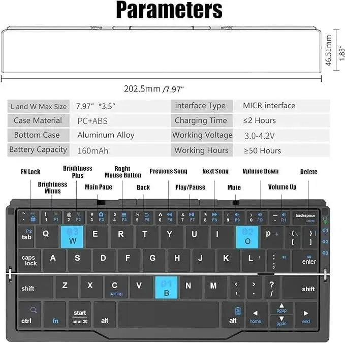 B.O.W. Hyperflex Mini Folding Keyboard