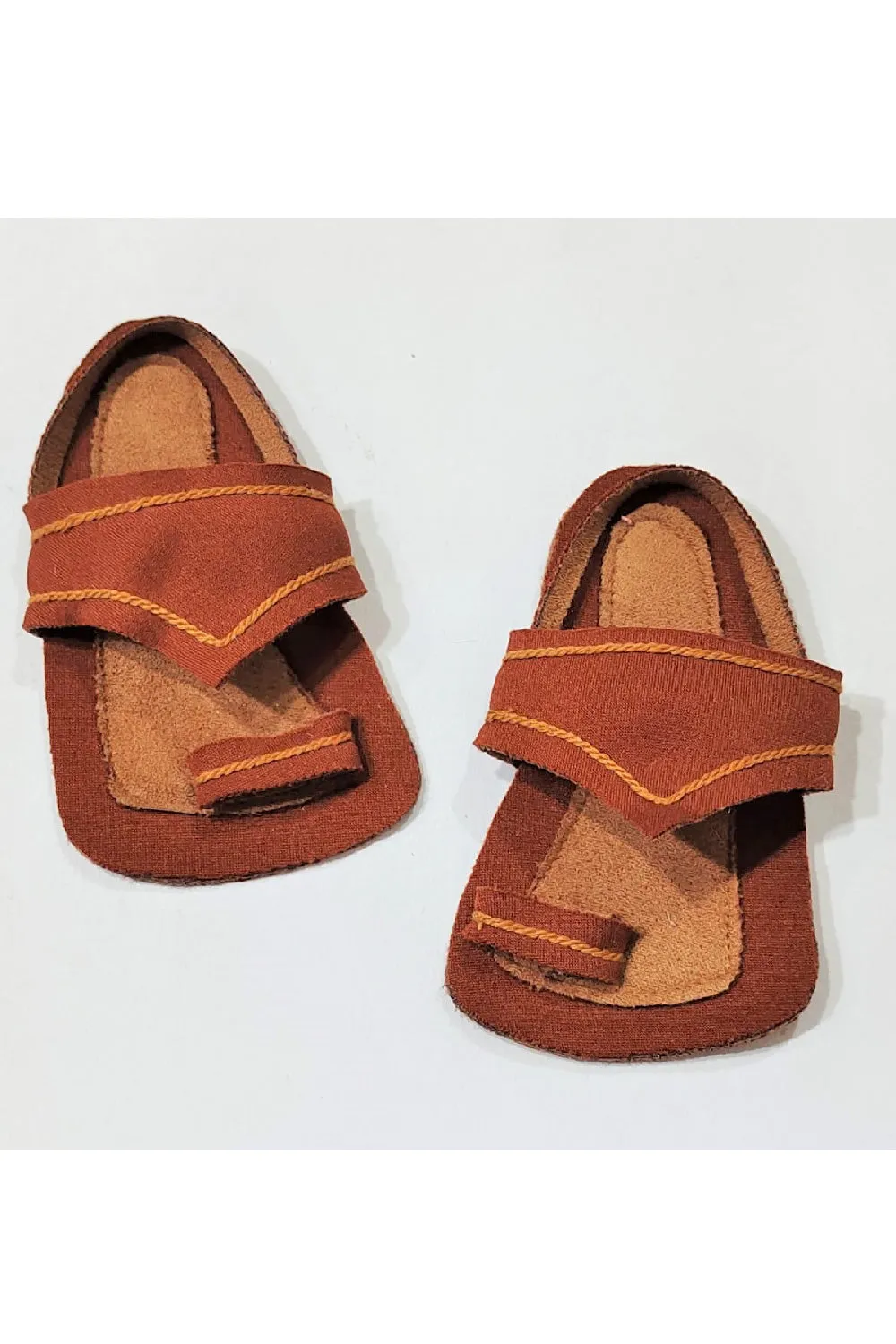 Brown Kohlapuri Slip-Ons With Elastic Straps