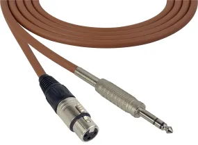 Canare Star-Quad Cable XLR Female to 1/4-Inch TRS male 10 Foot - Brown